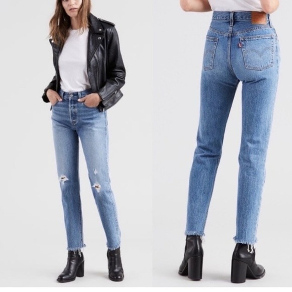 Levi's 501 Jeans Distressed Premium Denim Truth Unfolds Women's 26
